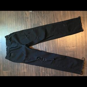 Black denim mom jean